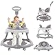 Lauflernwagen Kippsicher Baby Walker Plastik Laufwagen Montessori Lernlaufhilfe Musik Lernlaufwagen 4 In 1 Outdoor Spielzeug Lauflernhilfe Stehen Gehhilfe MäDchen Junge ab 4 Monate Kleinkind Grau