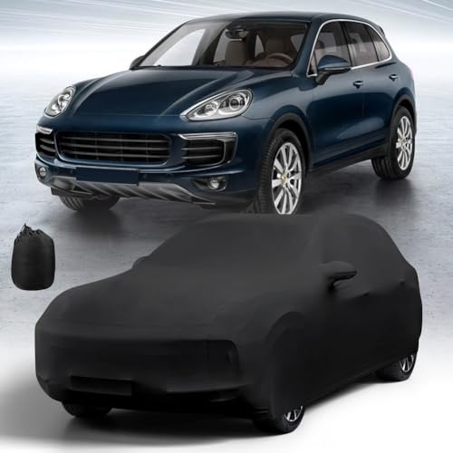Image of Indoor Car Cover for Porsche Cayenne Velvet Stretch Full Cover Protection for Automobiles for Dust-Proof, Underground Garage, Car Show,Fits up to 198 inches