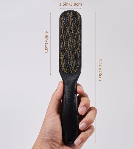 Diodiva Nano Glass Foot File, Double-Sided Foot Callus Remover Feet Scrubber Hard & Dead Skin Hygienic Pedicure Tool in Shower Heel Scraper for Cracked Heels Smooth Feet Care Lima para Los pies (Black)