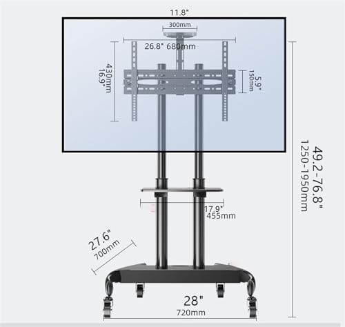 Soporte móvil para TV 32-75 pulgadas con ruedas miniatura 3