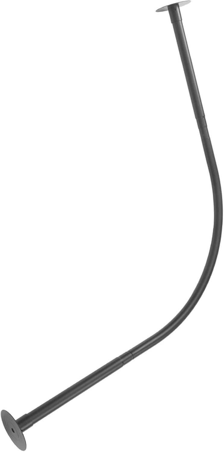 Curved Tension Shower Curtain Rod Adjustable Expandable Hanging Rod for Bathroom Closet More Stylish No Drilling Versatile Use for Clothes Curtains