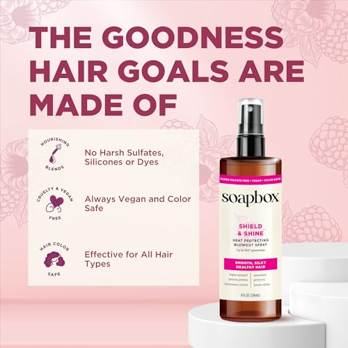 Soapbox SPX06958 Heat Protectant Spray, 8Oz - Strengthening Hair Care, 3-In-1 Heat Protection, Shine Boosting, Anti Frizz Hair Spray, Vegan, Silicone Free thumb #5