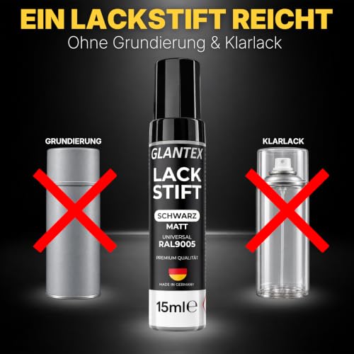 Lackstift Schwarz Matt 15ml RAL 9005 Matt für Felgen, Lackstift für Auto – Ansicht 4