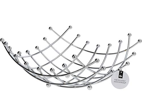 Obstkorb Küchenkorb Haushaltskorb Korb aus Metall (silber) - Breite 31cm x Tiefe 31cm x Höhe 14cm Aufbewahrung Obst Gemüse Brot Küchenaccessoire Drahtkorb Küche Esstisch Vorratsraum Geschenkidee Obstkorb Küchenkorb Haushaltskorb Korb aus Metall (silber) - Breite 31cm x Tiefe 31cm x Höhe 14cm Aufbewahrung Obst Gemüse Brot Küchenaccessoire Drahtkorb Küche Esstisch Vorratsraum Geschenkidee