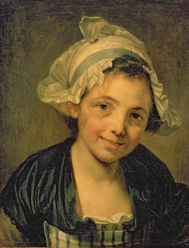 Cuadro pintura al óleo Chica con gorro, lienzo decorativo de alta calidad 60x90cm