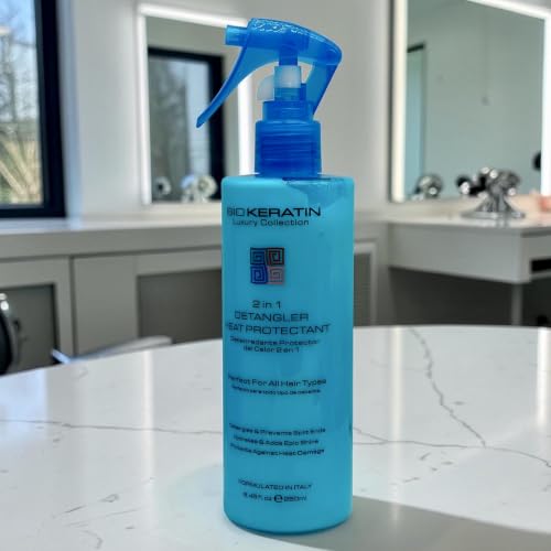 Biokeratin Luxury Collection 2 in 1 Detangler and Heat Protectant Spray 8.45 fl oz