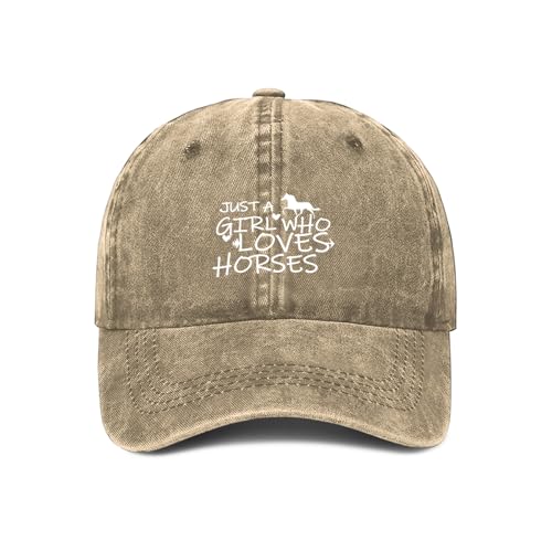 Image of Just Girl Who Loves Horse Hat Baseball Cap for Women Adjustable Trendy Hats Cotton