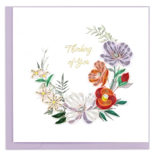 Carte en quilling avec motif floral en relief 3D multicolore de 15,2 cm