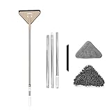 360 Grados Giratorio Ajustable Fregona De Limpieza Triangular Fregona Triangular Limpia Fregona Limpia Multifuncional De Microfibra Telescópica Para Limpiar Vidrio, Piso, Muebles De Pared Y Techo