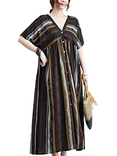 Robe d'été ample en coton lin fin contre la chaleur et l'inconfort