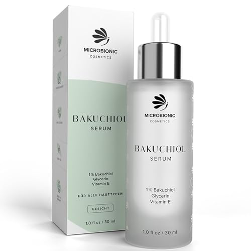 Bakuchiol Serum by MICROBIONIC | sanfte Anti-Aging Pflege mit 1% Bakuchiol, Hyaluronsäure & Glycerin | glättet & beruhigt die Haut | ideal bei empfindlicher Haut | vegan & parfümfrei