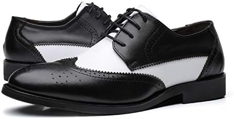 Santimon Men's Wingtip Oxford Classic Modern Formal Lace Up Dress Shoes Black-White 12 US | Image 4