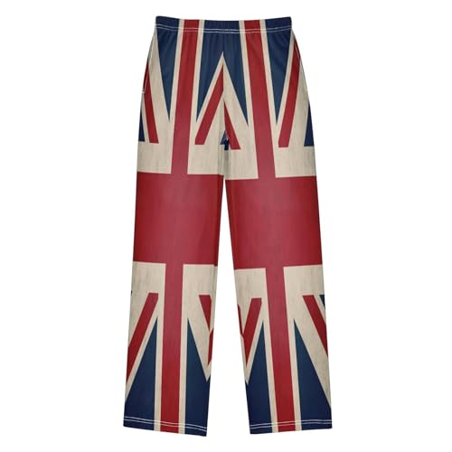 ALAZA Union Jack British Flag London Pajama Pants Long Sleep Pant Pajama Bottoms Elastic Waist with Pockets