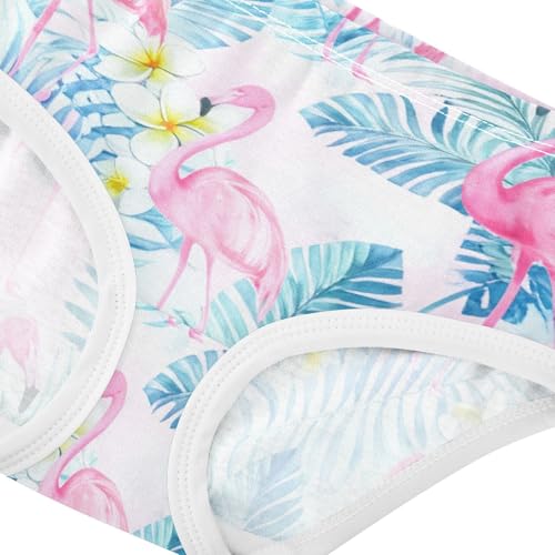 Cotton Toddler Underwear Floral Tropical Pink Flamingos Hawaii Little Girl Panties Colorful Briefs Kids Undies 2t4