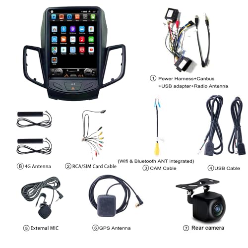 Ficha técnica Radio de Coche Estéreo 9.7 Pulgadas Estilo Tesla Pantalla Táctil Media Player Android 12 Multimedia Autoradio Soporte SWC Bluetooth USB FM WiFi Navegacion GPS Cámara HD para Ford Fiesta 2009-2017 - Fernando Cortés