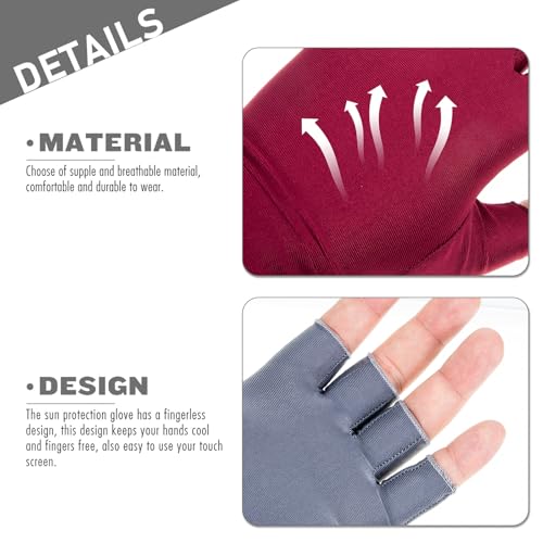 Guantes de protección solar mujer sin dedos material transpirable elástico multicolor 4