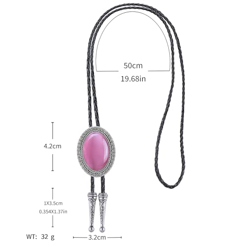Image of Jeilwiy Bolo Tie for Men Western Cowboy Tie Necklace Gold Bolo Tie Leather Necktie Halloween Tie Accessories for Women