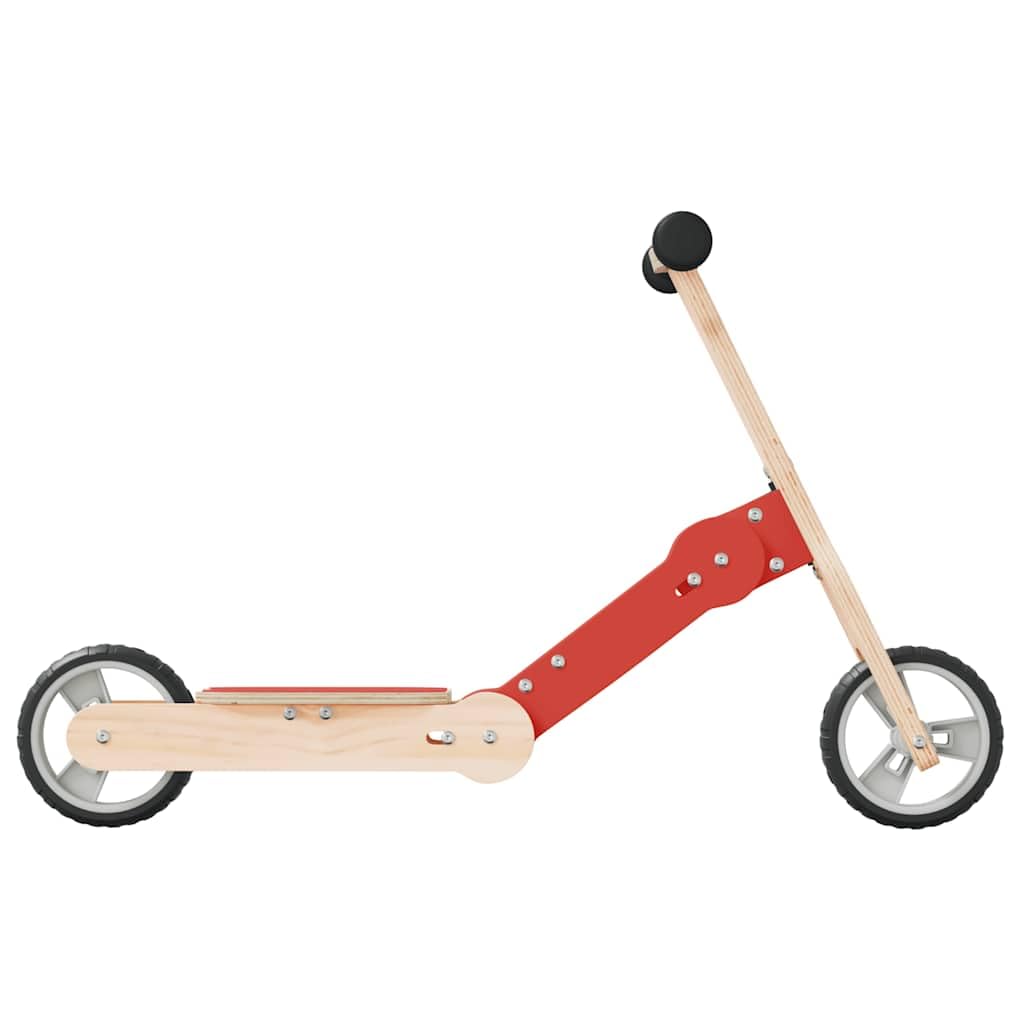 Trottinette Enfant 2 en 1 Rouge et Noir, draisienne avec siège en PU, Guidon réglable 135 degrés, Roues EVA, Porteur léger pour extérieur Jardin Cour, Charge 50 kg, 2 à 5 Ans