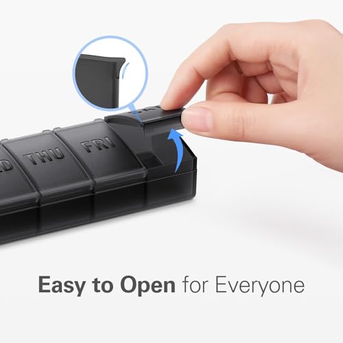 barhon pill organizer large weekly medicine pill organizers 7 day pills box case travel for big vitamin supplements fish oil black