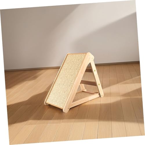 Rascador de Madera en Forma de L con Base de Sisal para Gatos miniatura 5