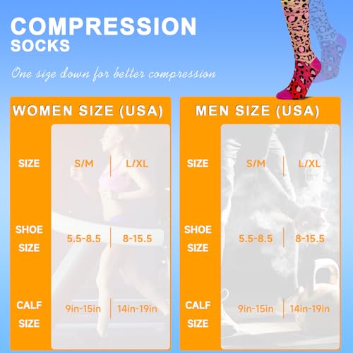 Image of cerpite Compression Socks for Women & Men 6 Pairs Knee High Compression Socks 20-30 mmhg Best for Running,Nurse,Travel