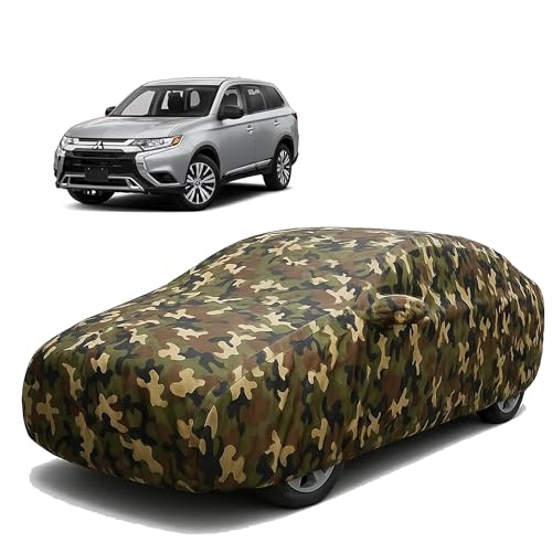 Image of Sulfar 100% Waterproof Car Body Cover Compatible with Mirror for Mitsubishi Outlander with Long Lasting Durable Material (Triple Stitched, Full Bottom Elastic, Camouflage Army)