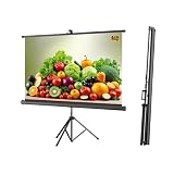 60' 72' 84' Portable Projector Screen with Tripod Stand, Pull Up Outdoor Movie Fiberglass Screen for Camping Party...