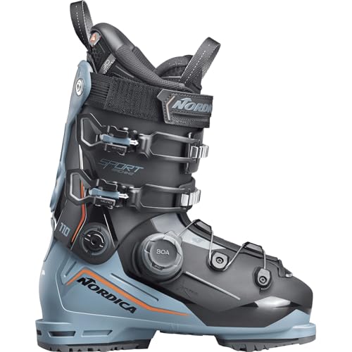 Nordica Sportmachine 3 110 BOA Men's Wide Fit High Performance Alpine Ski Boots (Black/Blue/Red, 26.5)