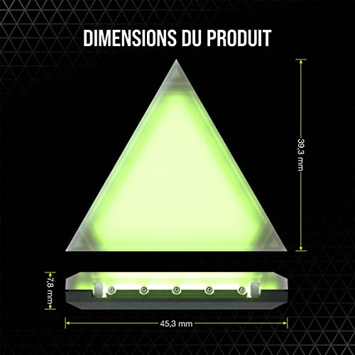 Corsair iCUE LC100 Panneaux d’éclairage d’Accentuation – 9X Vignette kit de démarrage (81 LED RGB avec Diffusion de lumière, Fixation magnétique Simple, Lighting Node Pro Inclus) Transparente