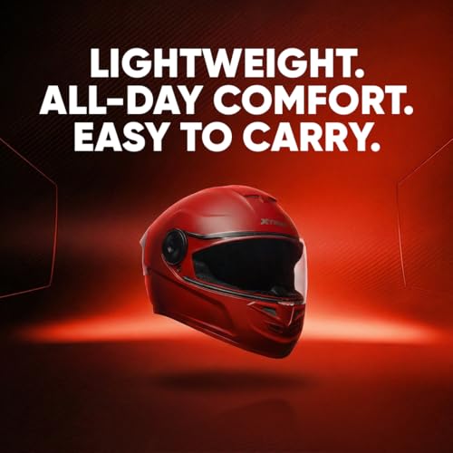 Image of Xtrac Arc Full Face Helmet - ISI Certified Bike Helmet for Men & Women | High-Impact ABS Shell | Clear Scratch-Resistant Visor | Comfortable Inner Padding | Secure Chin Strap for Safe Riding