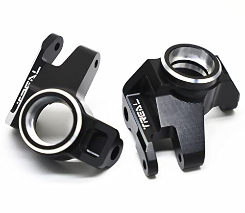 Moyeu avant TREAL SCX6 en alu CNC 7075 noir de haute précision - 2