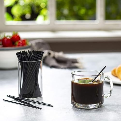 100 pitillos negros descartables de 26 cm miniatura 3