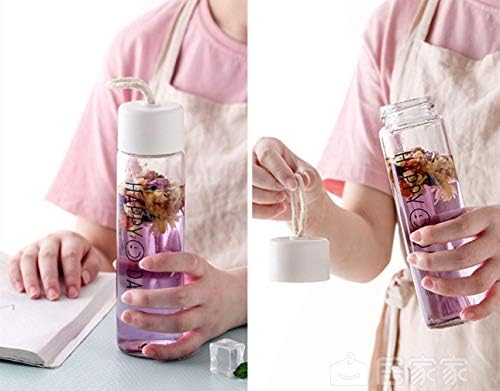 ガラス水筒 水筒 ボトル 耐熱ガラス 透明 水筒 ガラス ボトル ケータイマグ き 持ち運びも便利 男女兼用 贈り物 直飲み 350ml 白 B07t58hhb9 598円