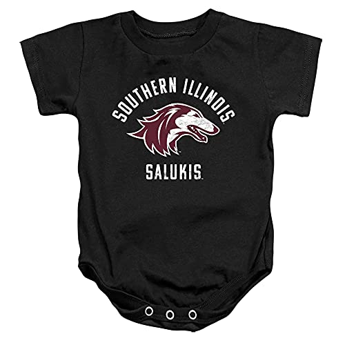 Southern Illinois University Official Siu Salukis Logo Unisex Infant Snap Suit for Baby,Black, 6 Months