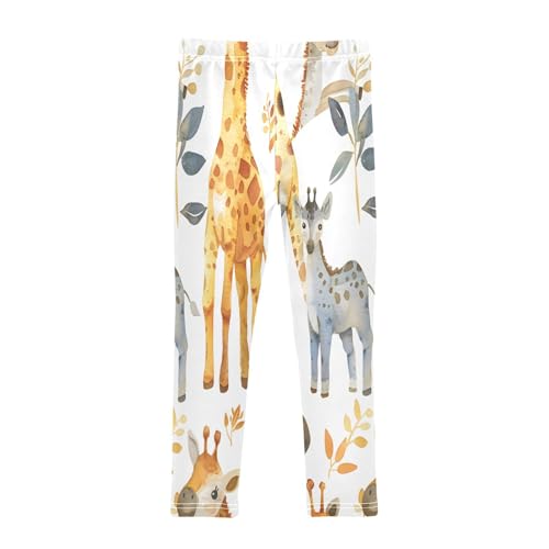 Toddler Girls Leggings Printed Yoga Pants Leggings Brown Grey Giraffe for Kids2