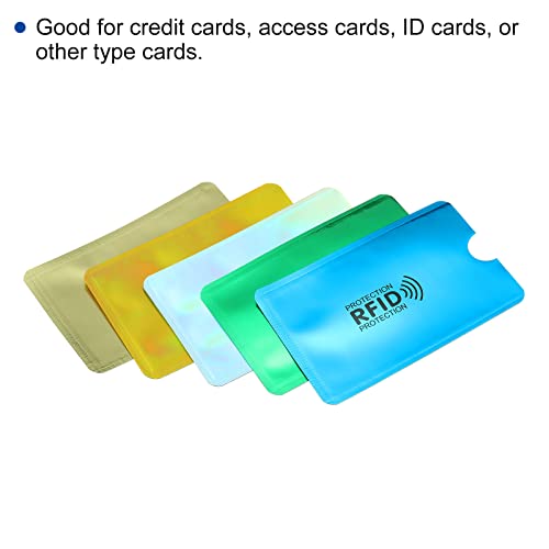 RFID Blocking Colorful Credit Card Sleeves,30 Pack Contactless Protector Holder for NFC Purse, 5 Colors4