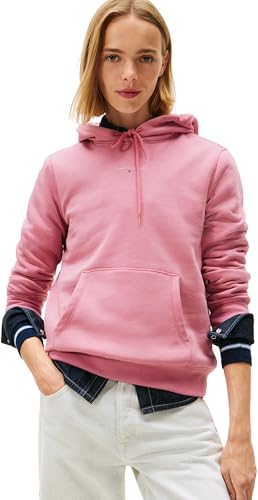 Tommy Jeans Donna Felpa Linear con Cappuccio, Rosa (Mystic Pink), XXS