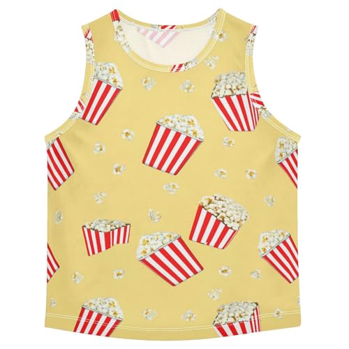 J JOYSAY Striped Popcorn Bucket Yellow Boys Tank Top Sleeveless Muscle Shirts Quick Dry Kids T-Shirts 3-15T