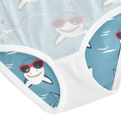 ZZKKO Sunglasses Sharks Ocean Girls Underwear Toddler Panties for Girls Comfort Brief Size 2-8T4