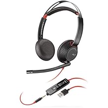 Plantronics - Blackwire C5220 - Wired, Dual-Ear Stereo Headset with Boom Mic - USB-A, 3.5 mm to connect to your PC, Mac, Tablet and/or Cell Phone