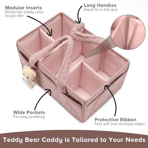 Panier rangement bébé Comioke avec compartiments amovibles et poignées pour table à langer