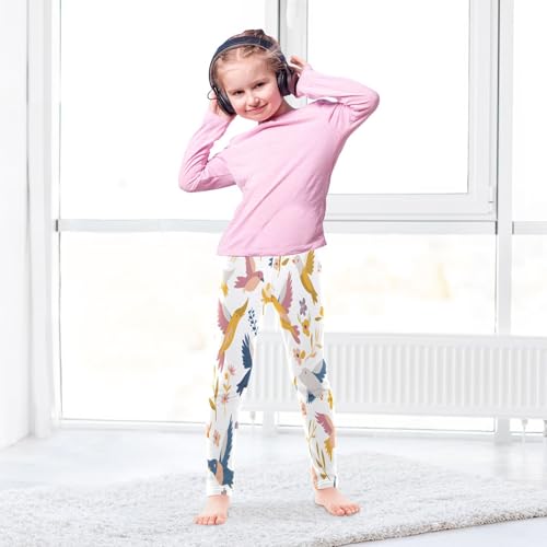Toddler Girls Leggings Printed Yoga Pants Leggings Bird and Flower for Kids4