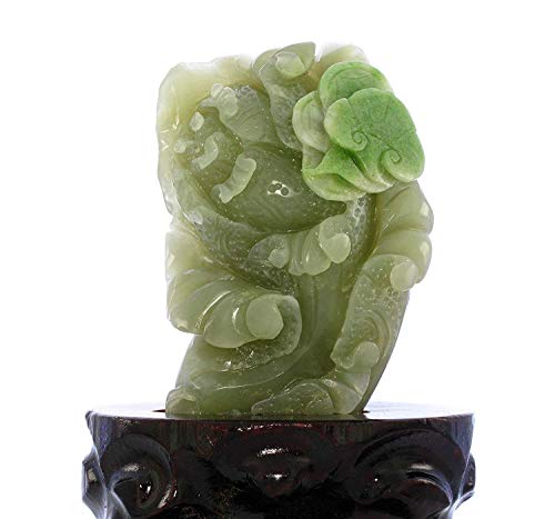 4" China Certified Nature Hetian Nephrite Jade Wealth Chinese cabbages