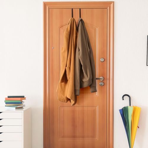 flintronic Türhaken zum Einhängen, 4 Stück Kleiderhaken Tür mit Filz-Pads als Oberflächenschutz, Kleider-Haken für die Türaußenseite, Garderobenhaken, Haken Edelstahl, Türgarderobe zum Einhängen