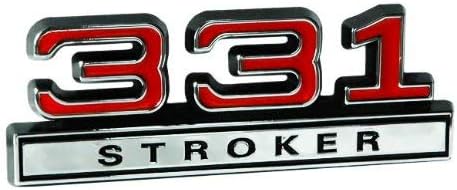 Black Red & Chrome 5.4 331 Stroker Small Block Engine Emblem