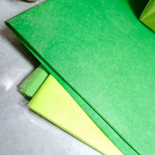 Image of MR FIVE 60 Sheets Gift Tissue Paper Bulk, 20 inch x 14 inch, Green Tissue Paper for Gift Bags, St. Patrick's Day Easter Halloween Birthday Wedding Christmas, 3 Colors