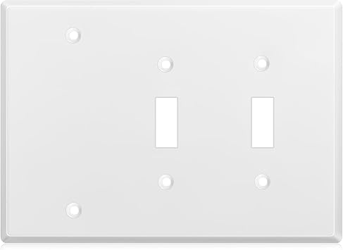 Kingdder 1 Pcs 3gang Wall Plate, 1-blank/2-toggle, Stainless Steel