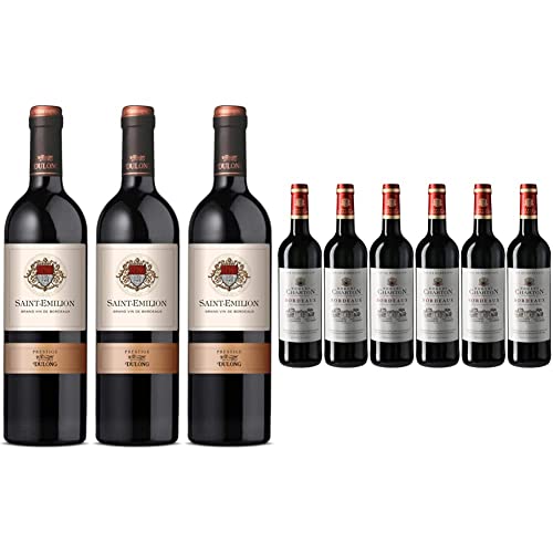 Dulong Prestige - Vin Rouge Saint-Emilion - AOP Grand Vin de Bordeaux - Origine : France (3 x 0.75 l) & Robert Charton - Vin Rouge de Bordeaux AOP (6 x 0.75 L) Cover