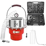JIFETOR 5L Pneumatic Brake Pressure Bleeder Kit, Air Power Pressurized Master Cylinder Clutch Fluid Bleeding Tool Set with Bleed Machine, Collection Bottle and Adapters, Red Cylinder