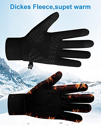 anqier Fahrradhandschuhe Herren Damen Winter Handschuhe- Touchscreen, rutschfest & warm Winddicht für Radfahren, Läuft, Skifahren, Autofahren